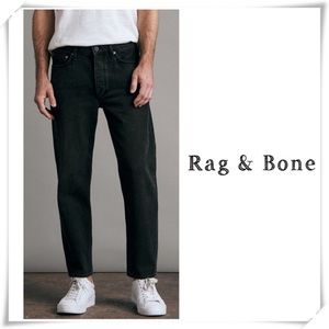 Rag & Bone Highland Cropped Relaxed Fit Jeans Black Rigid MED22P1238BBHI Size 28